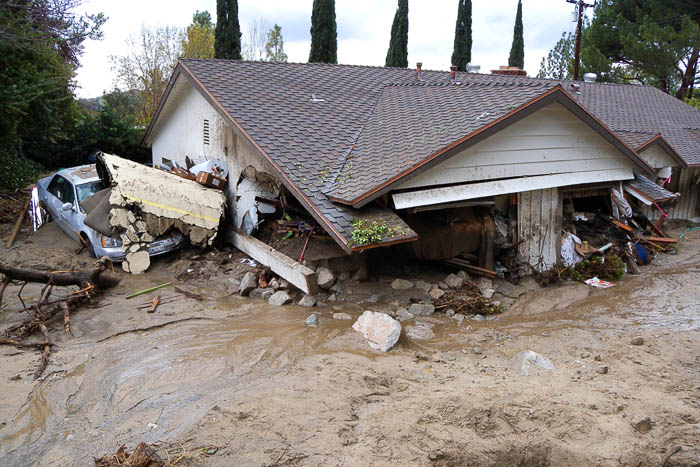 House destroyed by mudslide